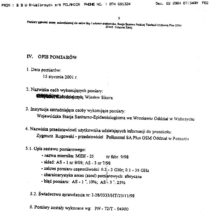 Polanica Zdr�j sprawozdanie pomiarowe strona 5