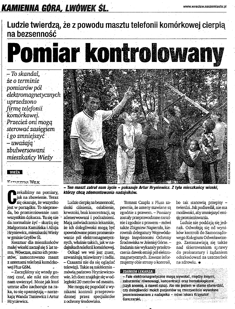 Wie�a, pomiar manipulowany